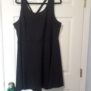 H&M black polka dot cross back dress